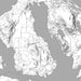 Orcas Island Washington Map Print in Classic Style Zoomed In Close Up Showing Details