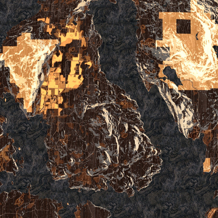 Orcas Island Washington Map Print in Ember Style Zoomed In Close Up Showing Details