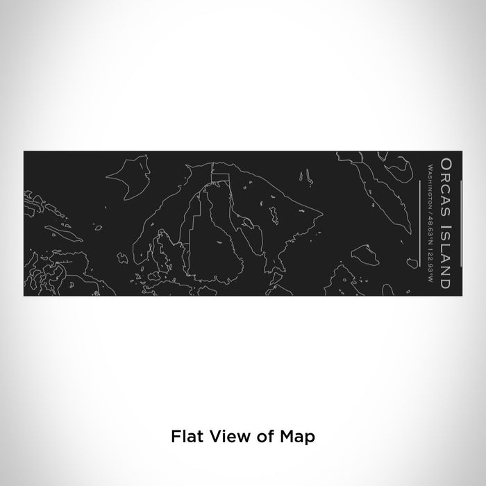 Rendered View of Orcas Island Washington Map Engraving on 10oz Stainless Steel Insulated Cup with Sliding Lid in Black