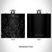 Rendered View of Orcas Island Washington Map Engraving on 6oz Stainless Steel Flask in Black