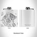 Rendered View of Orcas Island Washington Map Engraving on 6oz Stainless Steel Flask in White