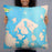 Person holding 22x22 Custom Orcas Island Washington Map Throw Pillow in Watercolor