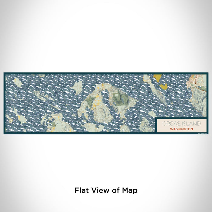 Flat View of Map Custom Orcas Island Washington Map Enamel Mug in Woodblock