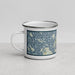 Left View Custom Orcas Island Washington Map Enamel Mug in Woodblock