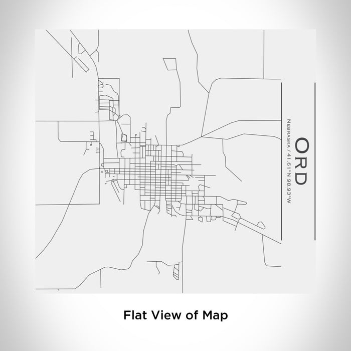 Rendered View of Ord Nebraska Map Engraving on 17oz Stainless Steel Insulated Tumbler in White