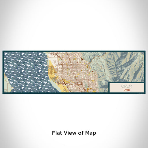 Flat View of Map Custom Orem Utah Map Enamel Mug in Woodblock