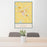 24x36 Orfordville Wisconsin Map Print Portrait Orientation in Woodblock Style Behind 2 Chairs Table and Potted Plant