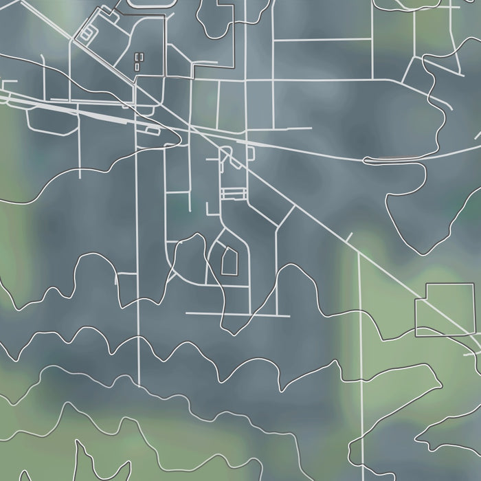 Orfordville Wisconsin Map Print in Afternoon Style Zoomed In Close Up Showing Details