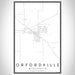 Orfordville Wisconsin Map Print Portrait Orientation in Classic Style With Shaded Background