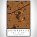 Orfordville Wisconsin Map Print Portrait Orientation in Ember Style With Shaded Background