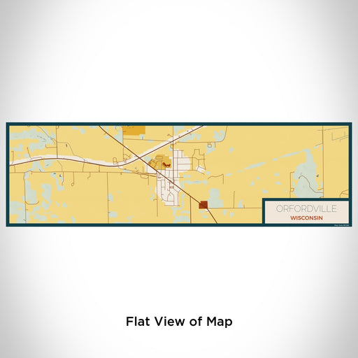 Flat View of Map Custom Orfordville Wisconsin Map Enamel Mug in Woodblock