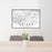 24x36 Orinda California Map Print Lanscape Orientation in Classic Style Behind 2 Chairs Table and Potted Plant