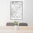 24x36 Orinda California Map Print Portrait Orientation in Classic Style Behind 2 Chairs Table and Potted Plant