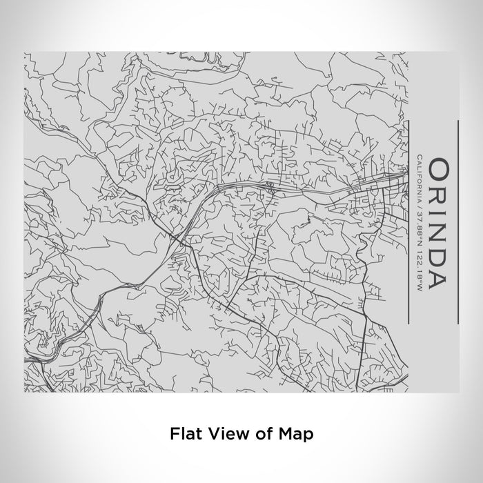 Rendered View of Orinda California Map Engraving on 20oz Stainless Steel Insulated Bottle with Bamboo Top