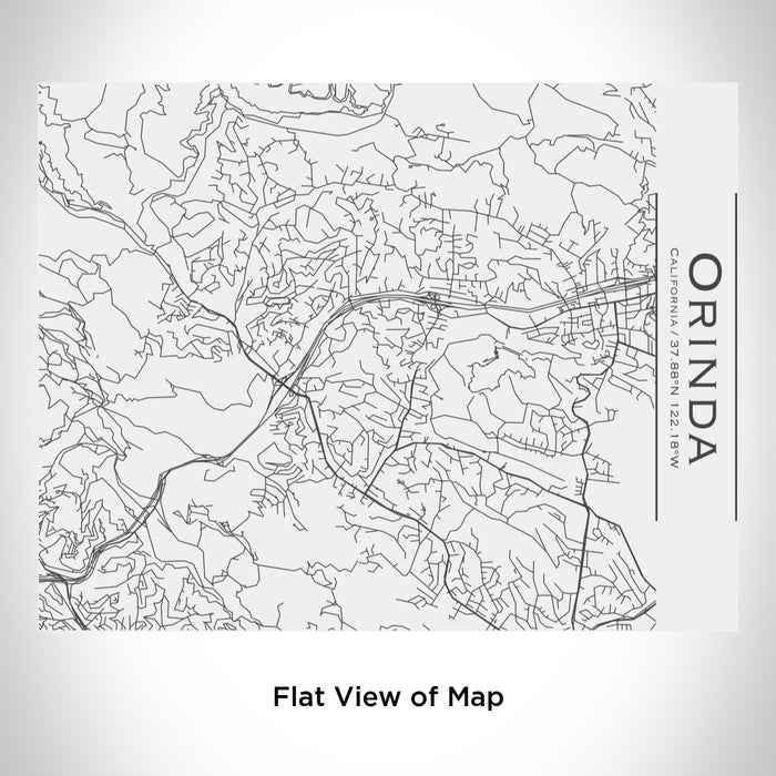 Rendered View of Orinda California Map Engraving on 20oz Stainless Steel Insulated Bottle with Bamboo Top in White