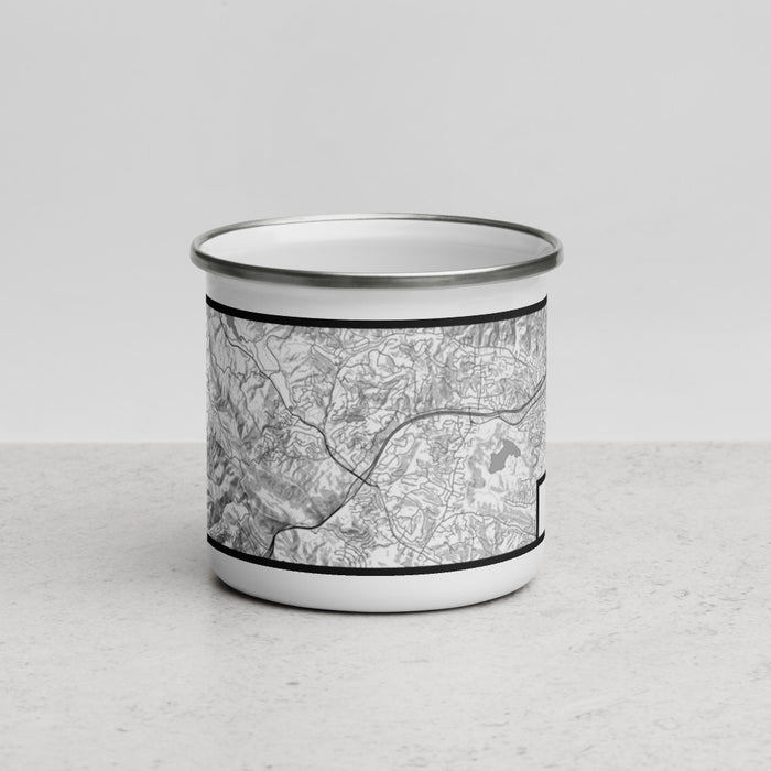Front View Custom Orinda California Map Enamel Mug in Classic