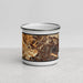 Front View Custom Orinda California Map Enamel Mug in Ember