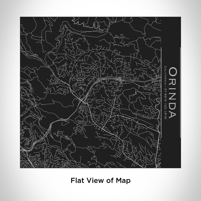 Rendered View of Orinda California Map Engraving on 17oz Stainless Steel Insulated Tumbler in Black