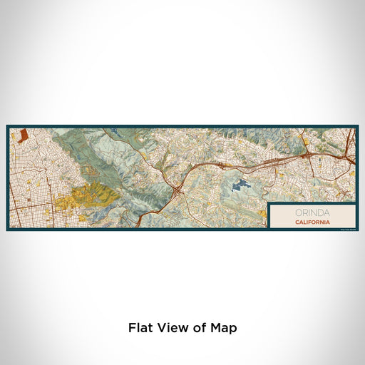 Flat View of Map Custom Orinda California Map Enamel Mug in Woodblock