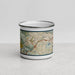 Front View Custom Orinda California Map Enamel Mug in Woodblock