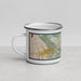 Left View Custom Orinda California Map Enamel Mug in Woodblock