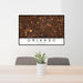 24x36 Orlando Florida Map Print Landscape Orientation in Ember Style Behind 2 Chairs Table and Potted Plant
