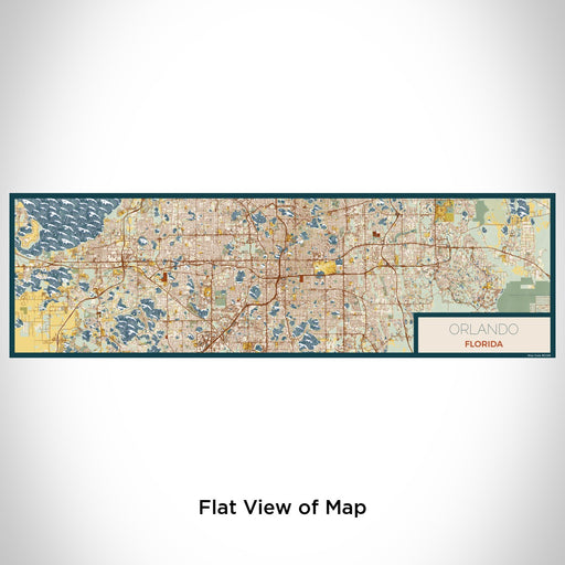 Flat View of Map Custom Orlando Florida Map Enamel Mug in Woodblock