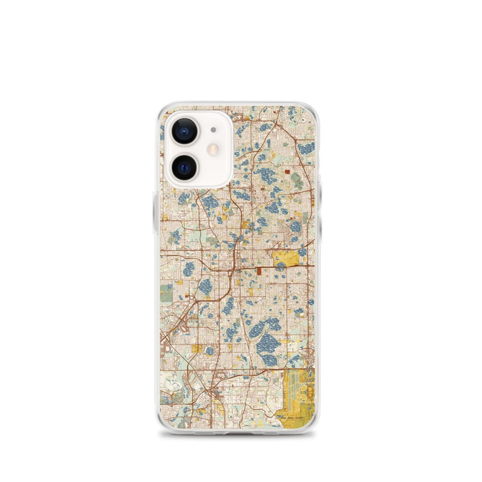 Custom Orlando Florida Map iPhone 12 mini Phone Case in Woodblock