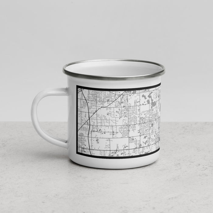Left View Custom Orland Park Illinois Map Enamel Mug in Classic