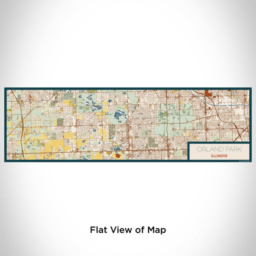 Flat View of Map Custom Orland Park Illinois Map Enamel Mug in Woodblock