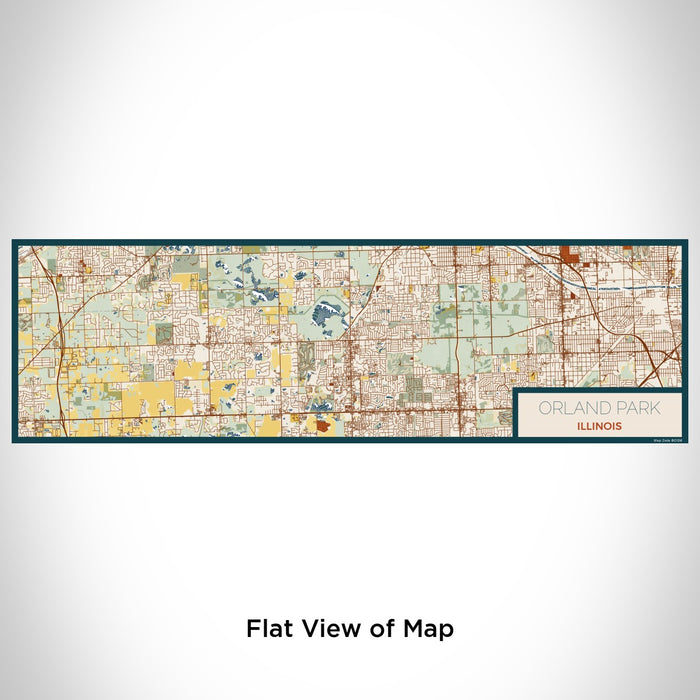 Flat View of Map Custom Orland Park Illinois Map Enamel Mug in Woodblock