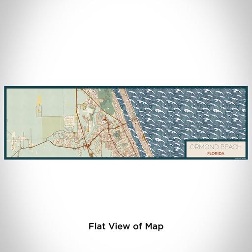 Flat View of Map Custom Ormond Beach Florida Map Enamel Mug in Woodblock