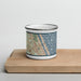 Front View Custom Ormond Beach Florida Map Enamel Mug in Woodblock on Cutting Board