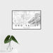 16x24 Oro Valley Arizona Map Print Landscape Orientation in Classic Style With Tropical Plant Leaves in Water