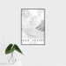 16x24 Oro Valley Arizona Map Print Portrait Orientation in Classic Style With Tropical Plant Leaves in Water