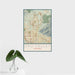 16x24 Oro Valley Arizona Map Print Portrait Orientation in Woodblock Style With Tropical Plant Leaves in Water