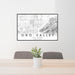 24x36 Oro Valley Arizona Map Print Lanscape Orientation in Classic Style Behind 2 Chairs Table and Potted Plant