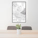 24x36 Oro Valley Arizona Map Print Portrait Orientation in Classic Style Behind 2 Chairs Table and Potted Plant