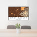 24x36 Oro Valley Arizona Map Print Lanscape Orientation in Ember Style Behind 2 Chairs Table and Potted Plant