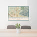 24x36 Oro Valley Arizona Map Print Lanscape Orientation in Woodblock Style Behind 2 Chairs Table and Potted Plant