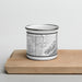 Front View Custom Oro Valley Arizona Map Enamel Mug in Classic on Cutting Board