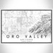 Oro Valley Arizona Map Print Landscape Orientation in Classic Style With Shaded Background