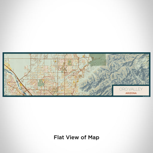 Flat View of Map Custom Oro Valley Arizona Map Enamel Mug in Woodblock