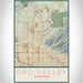 Oro Valley Arizona Map Print Portrait Orientation in Woodblock Style With Shaded Background