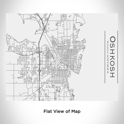 Rendered View of Oshkosh Wisconsin Map Engraving on 20oz Stainless Steel Insulated Bottle with Bamboo Top in White