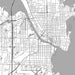 Oshkosh Wisconsin Map Print in Classic Style Zoomed In Close Up Showing Details