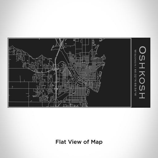 Rendered View of Oshkosh Wisconsin Map Engraving on 17oz Stainless Steel Insulated Cola Bottle in Black
