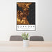 24x36 Oshkosh Wisconsin Map Print Portrait Orientation in Ember Style Behind 2 Chairs Table and Potted Plant