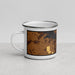 Left View Custom Oshkosh Wisconsin Map Enamel Mug in Ember