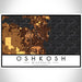 Oshkosh Wisconsin Map Print Landscape Orientation in Ember Style With Shaded Background